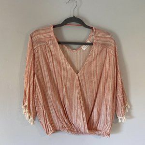 Lavender Field peach chevron patterned flowy top
